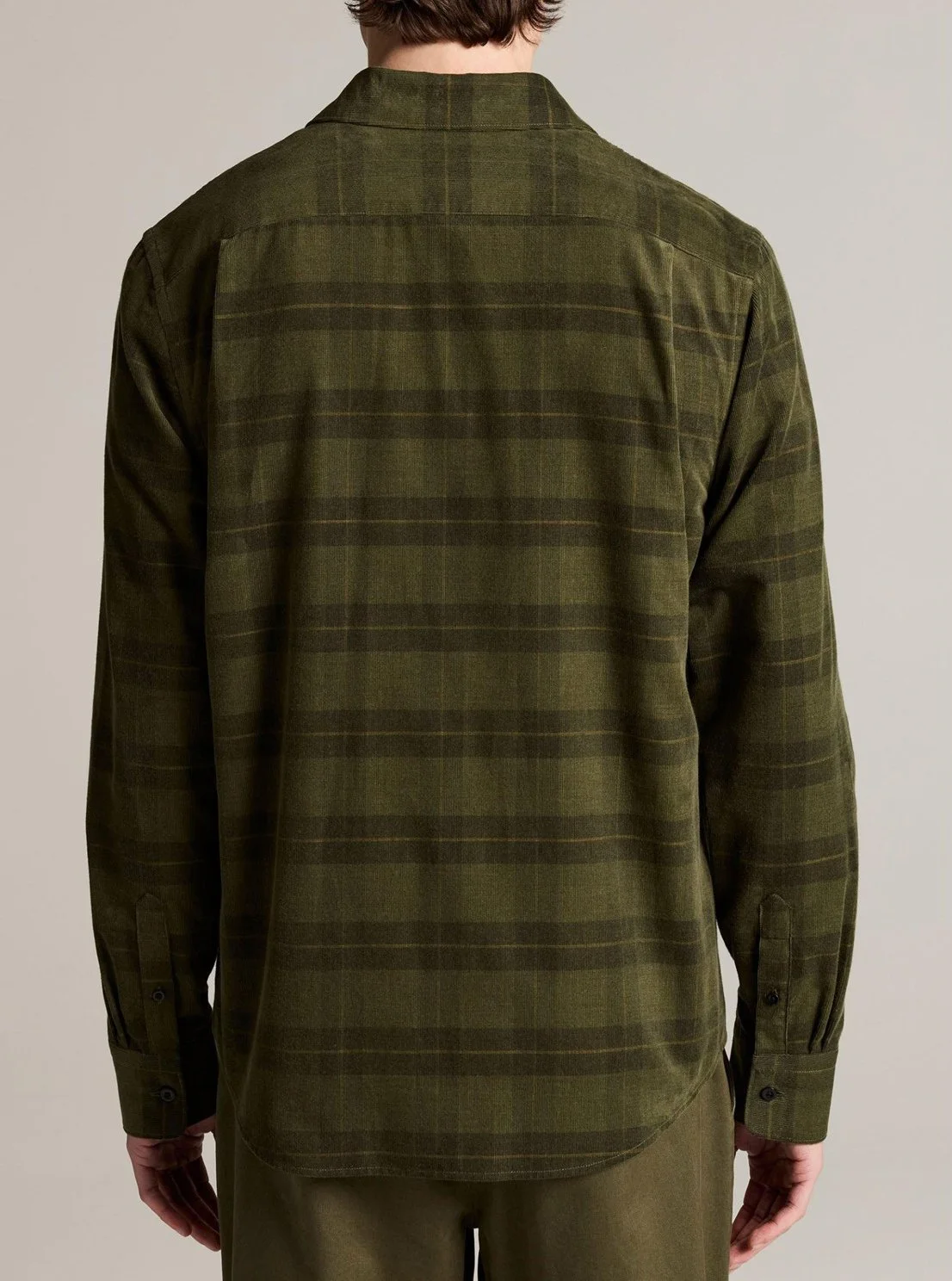 Hamilton Plaid Corduroy Shirt in Night Leaf Green $248