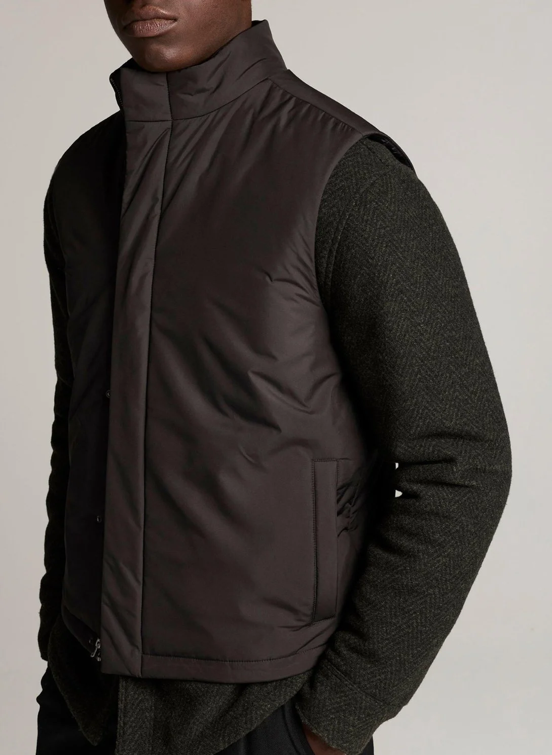Insulated Tech-Fabric Vest in Black $498