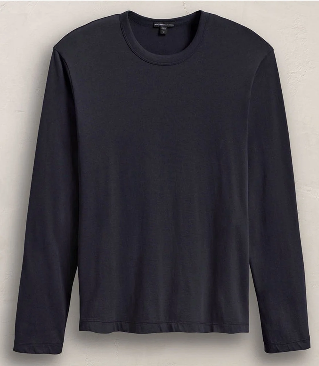 Luxe Lotus Japanese Jersey Long Sleeve Crew in Deep Navy $195