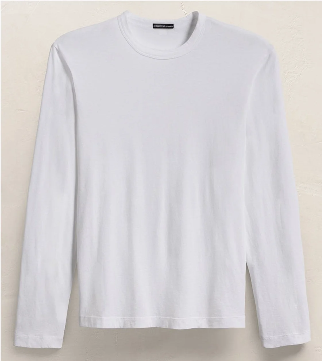 Luxe Lotus Japanese Jersey Long Sleeve Crew in White $195