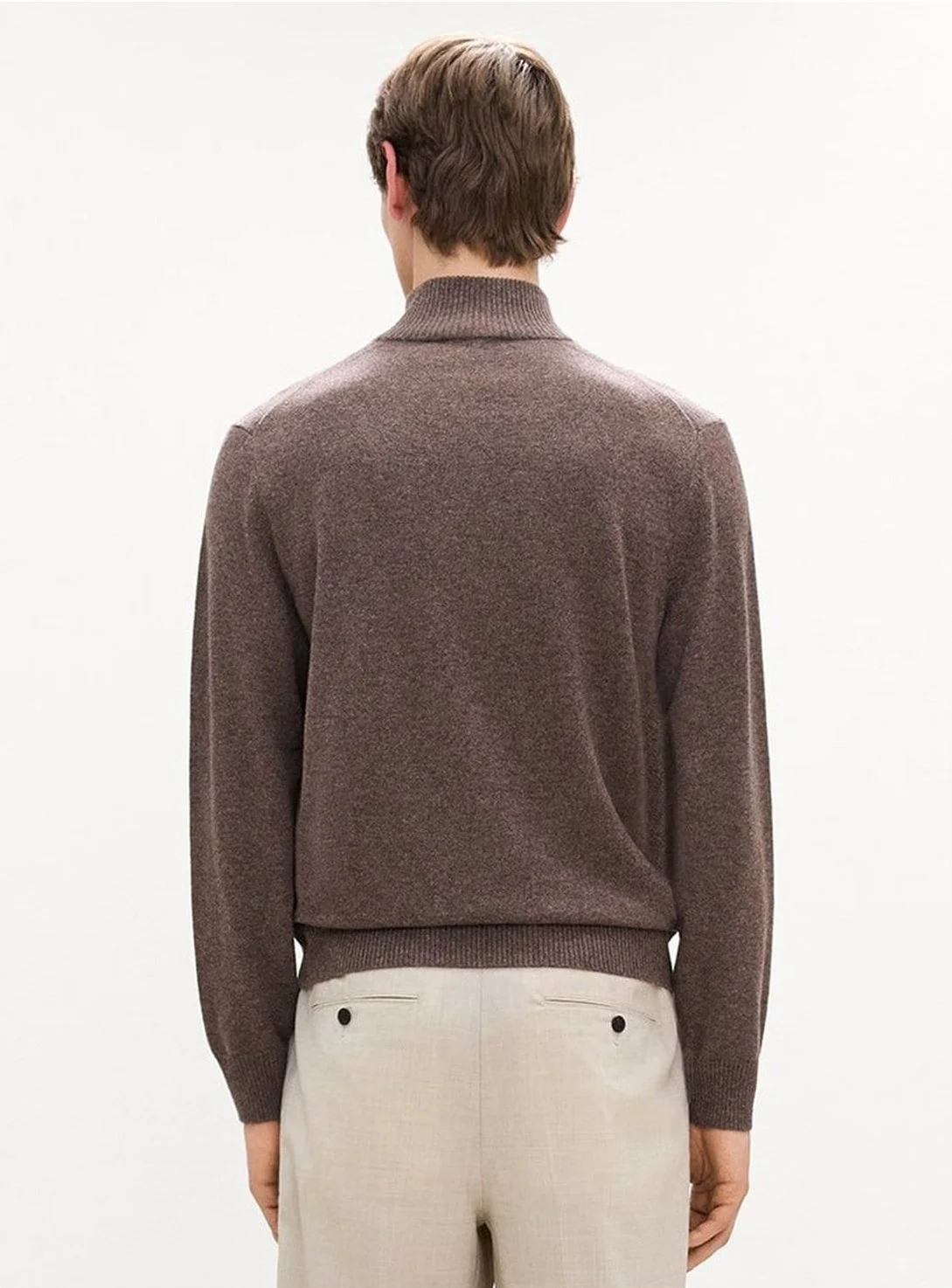 Hilles Quarter-Zip Cashmere Sweater in Espresso Melange $385