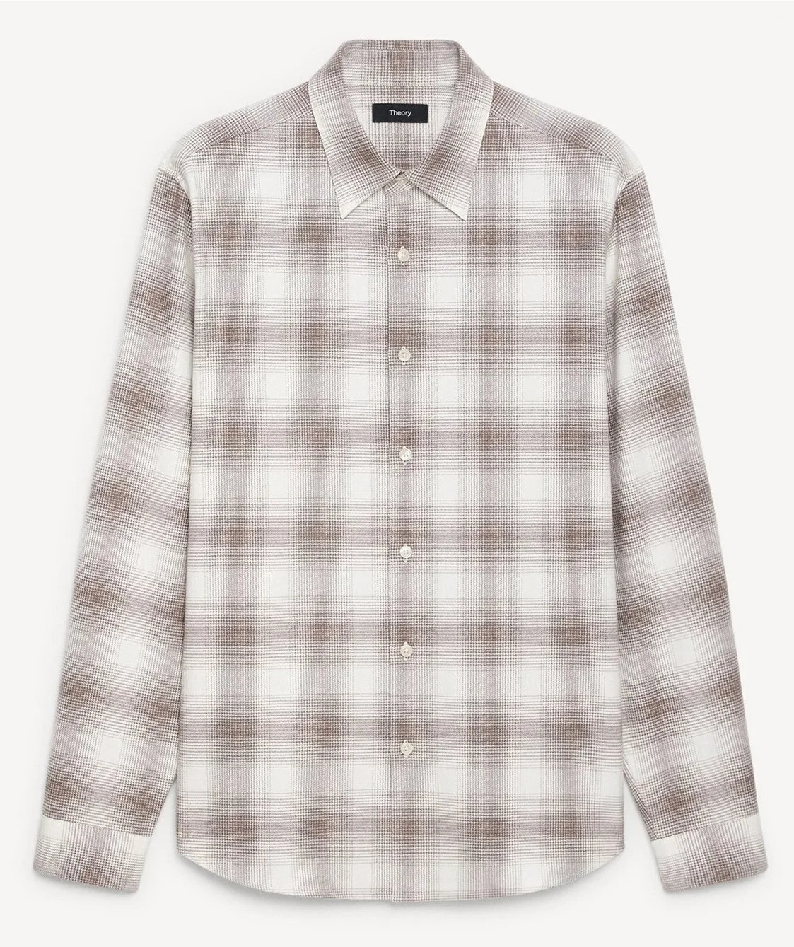 Irving Faded Plaid Flannel Shirt in Winter Ivory Multi $285