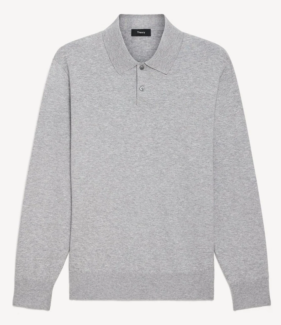 Goris Long-Sleeve Polo Shirt in Light Bilen in Heather Light Grey $225