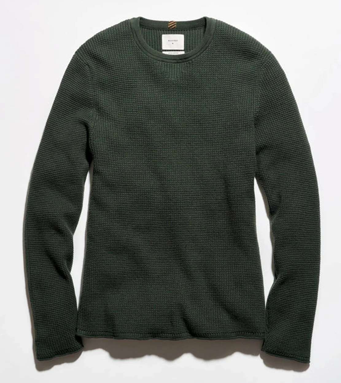 Martin Cotton-Cashmere Mini Waffle Crew in Rosin Green $228
