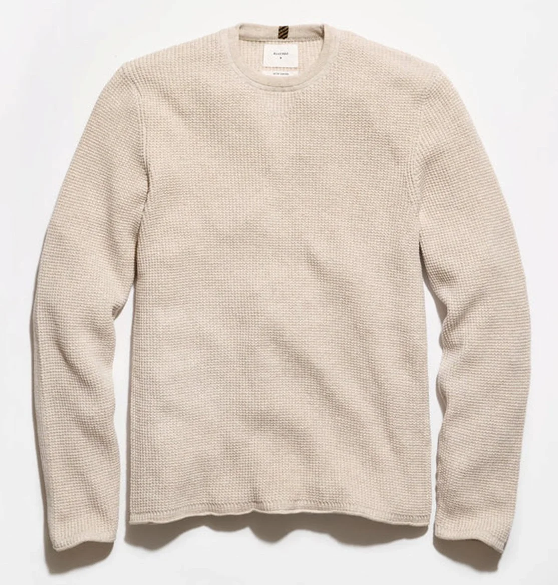 Martin Cotton-Cashmere Mini Waffle Crew in Oatmeal Heather $228