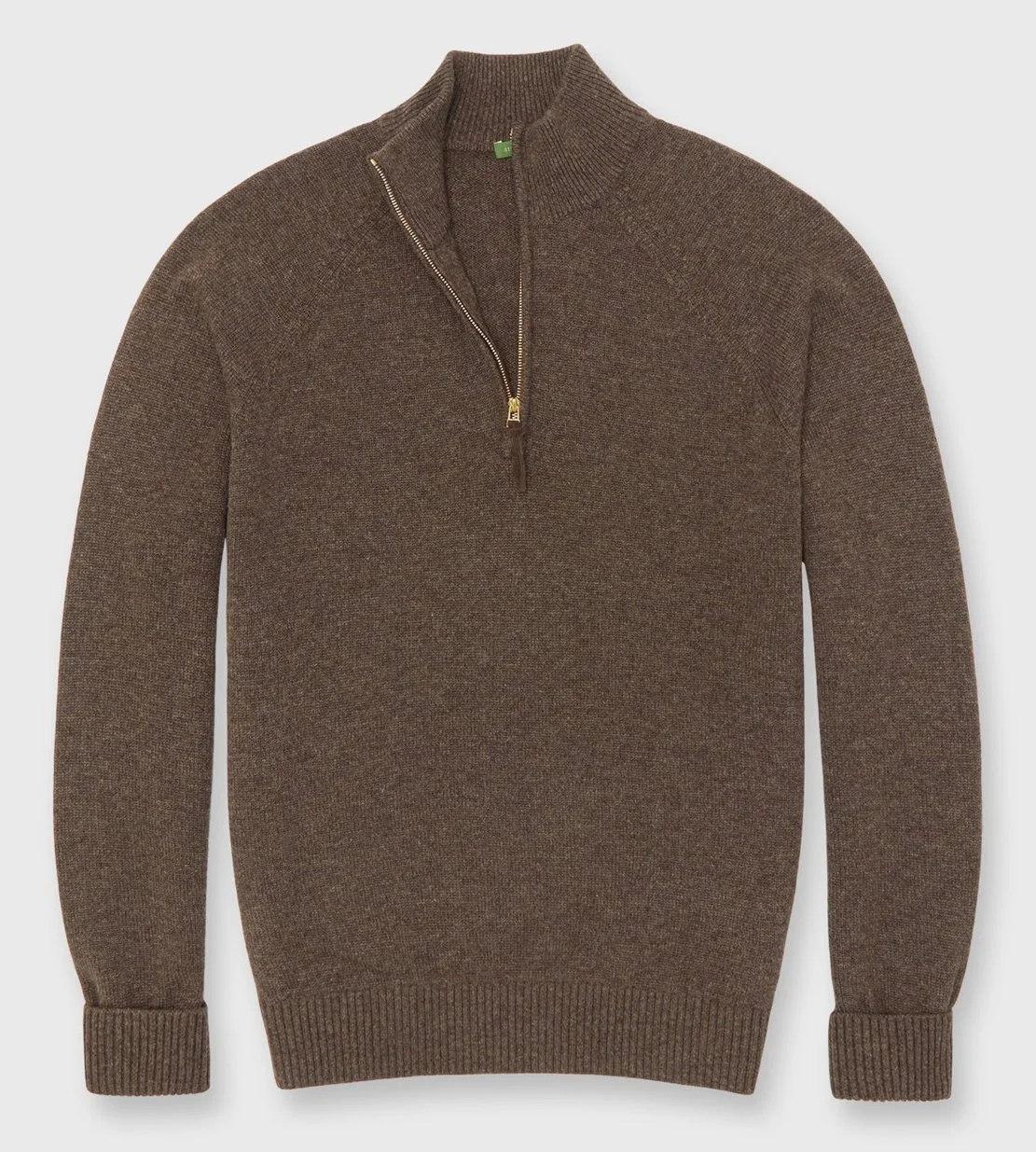 Cashmere Half Zip in Heather Brown $450