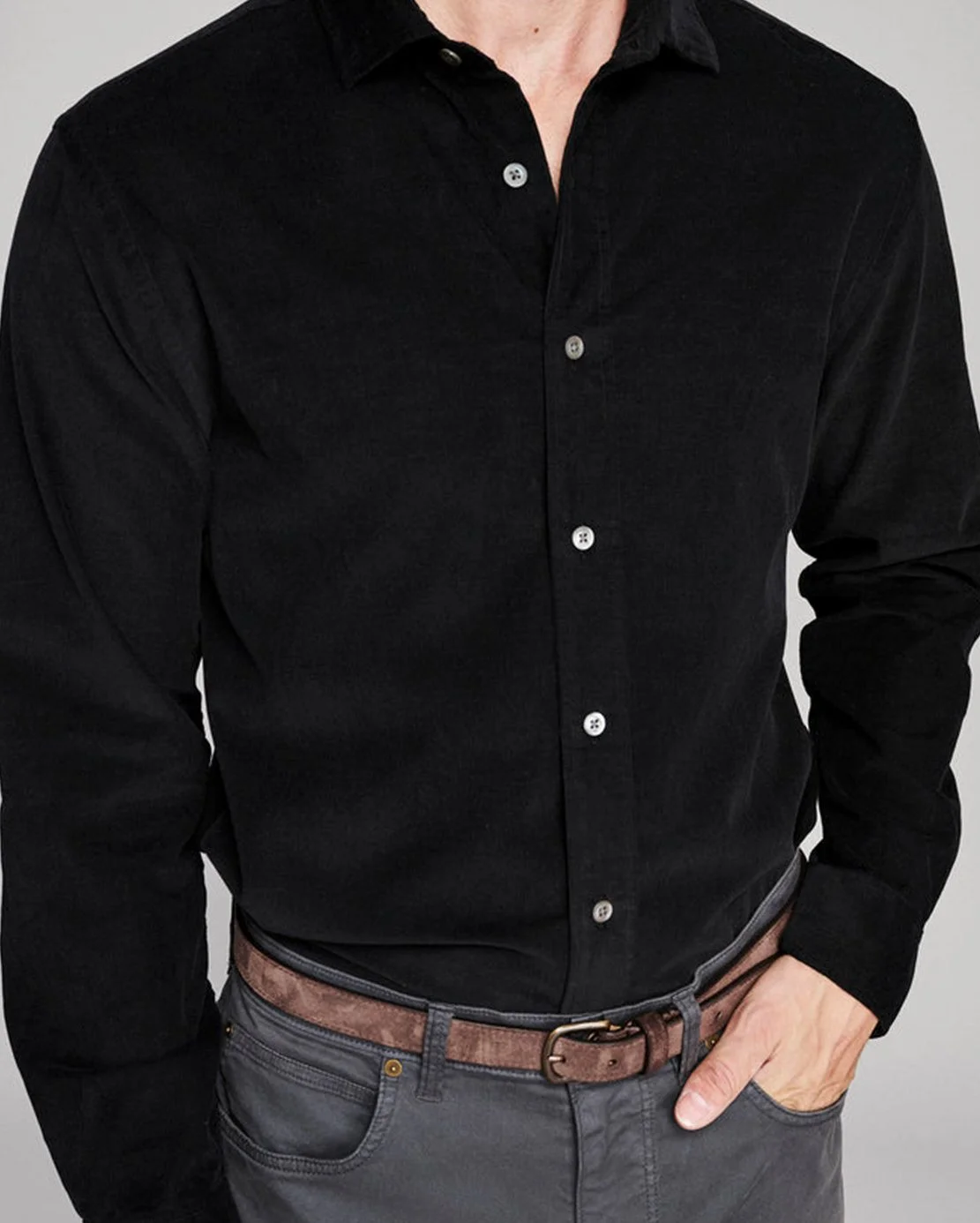 Featherweight Corduroy Cedar Shirt in Black $228