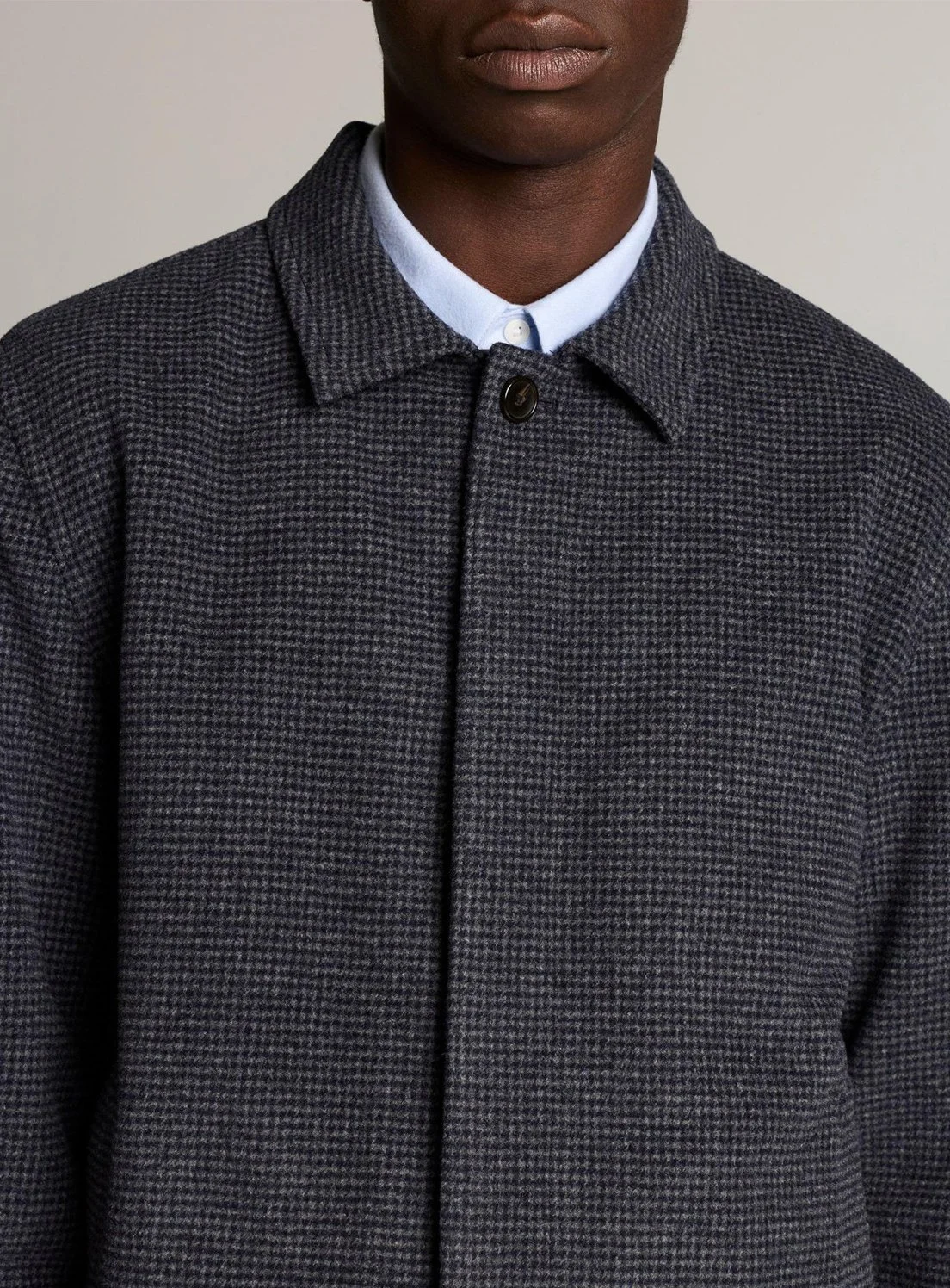 Houndstooth Brushed Wool-Blend Bomber Jacket in Coastal Blue $598