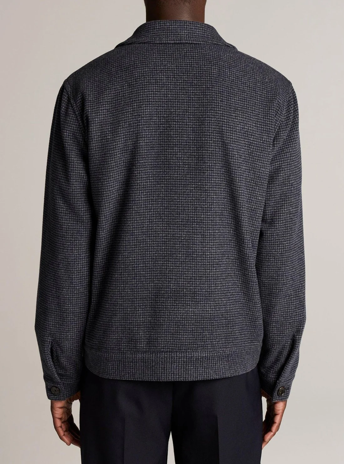 Houndstooth Brushed Wool-Blend Bomber Jacket in Coastal Blue $598