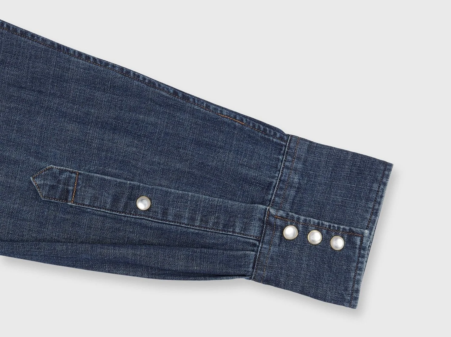 Western Work Shirt Medium Wash Indigo Lightweight Denim $225