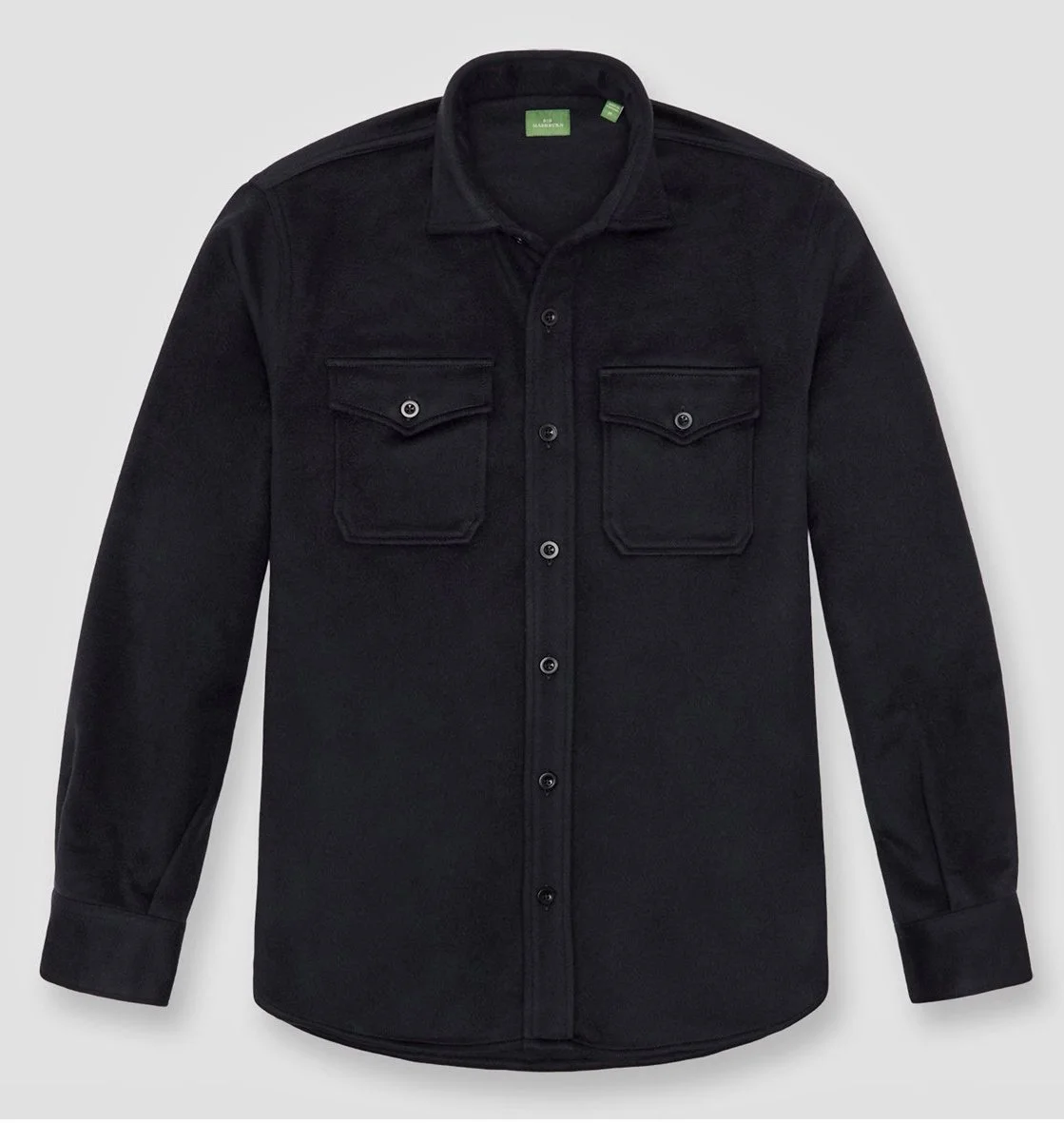 CPO Shirt in Navy Cashmere Flannel $650