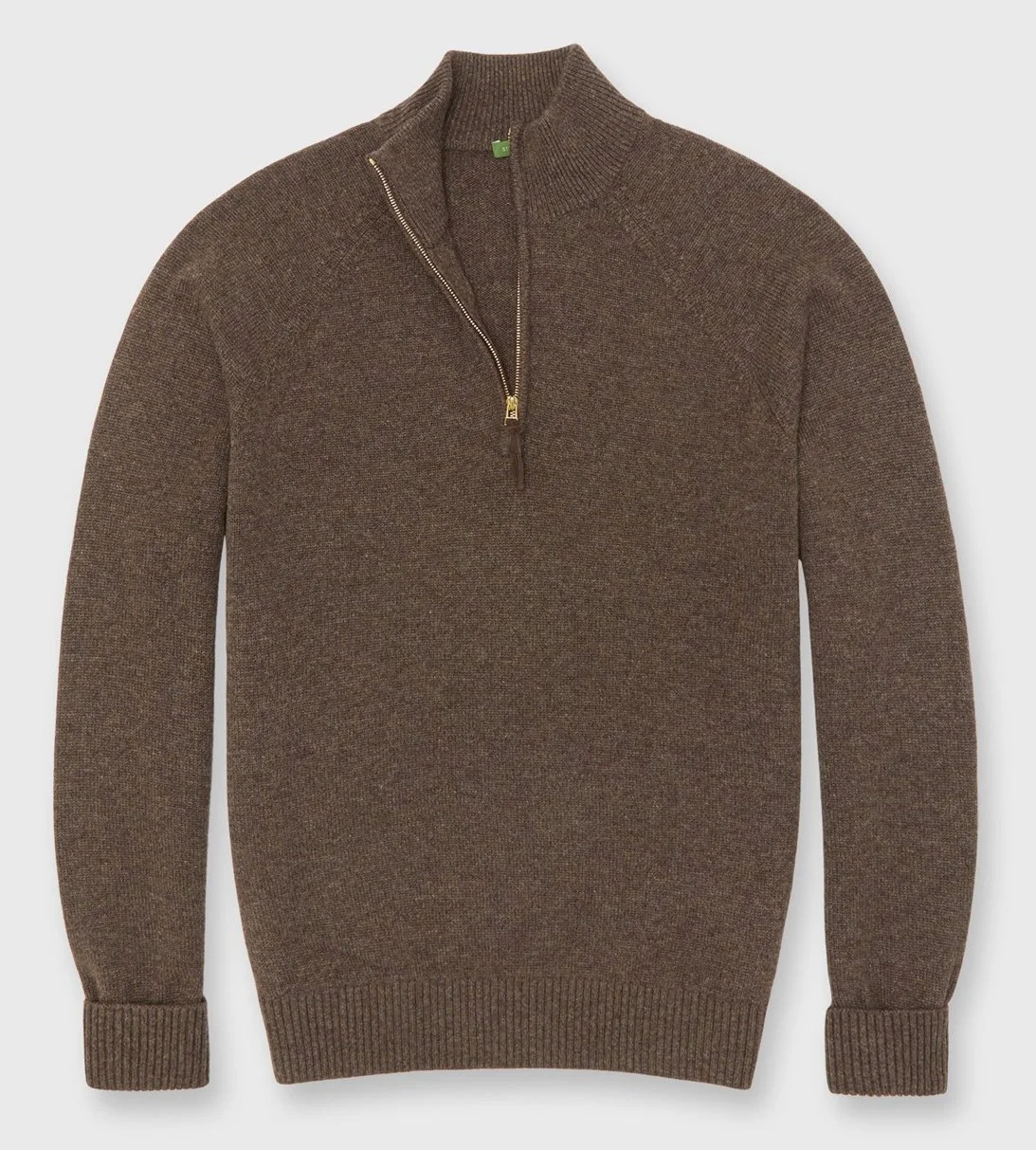 Cashmere Half Zip in Heather Brown $450