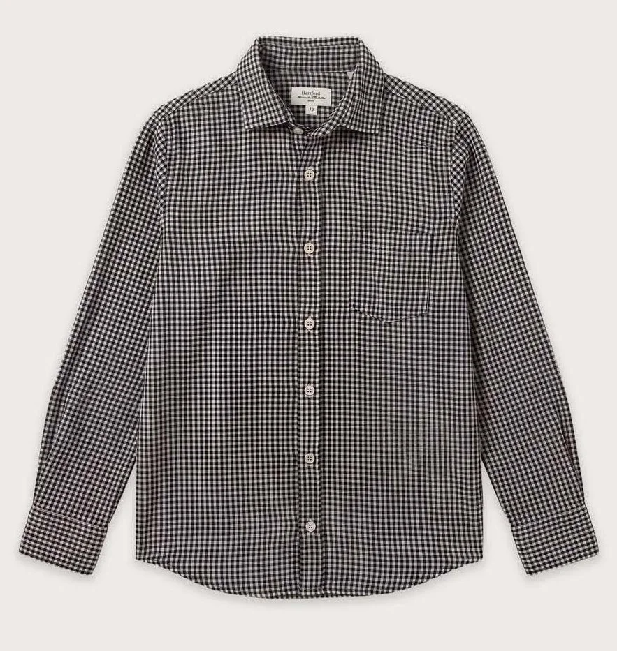 Paul Gingham Flannel Shirt in Navy $210