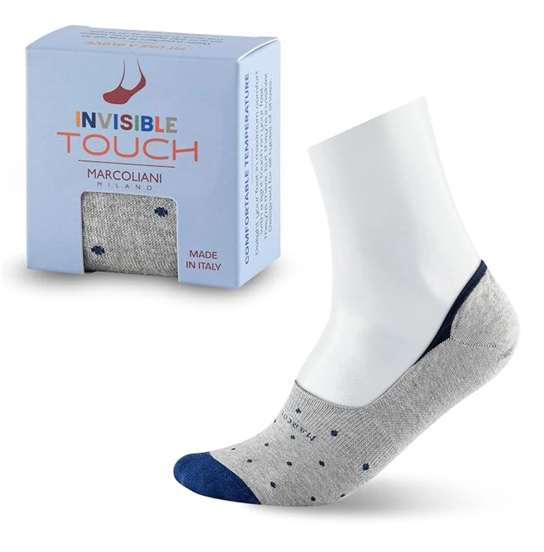 No-Show Sock in Silver Polka Dot $23