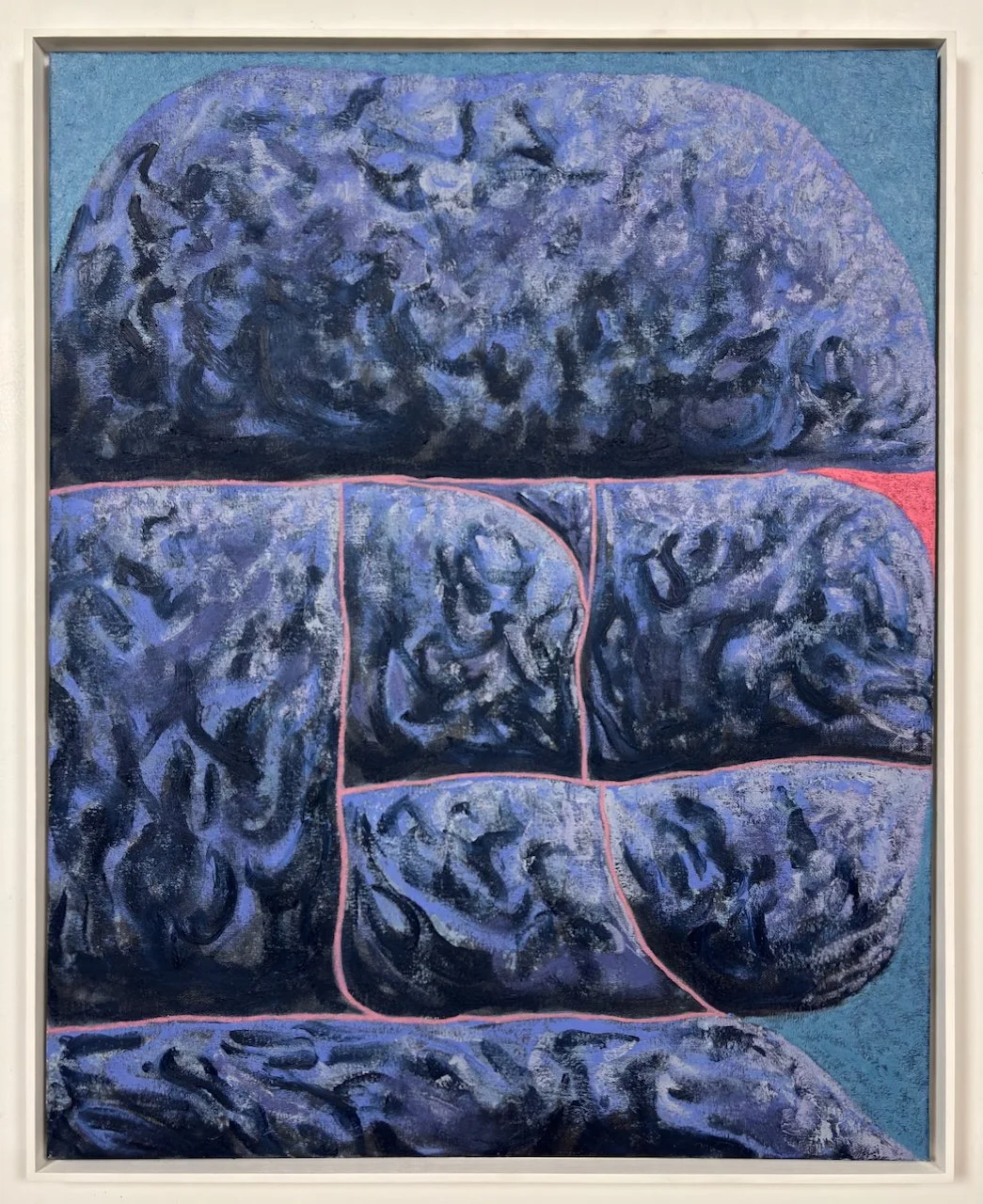 Storm Helmet. 2025
 

 oil on canvas in white floater frame. 25" x 31"