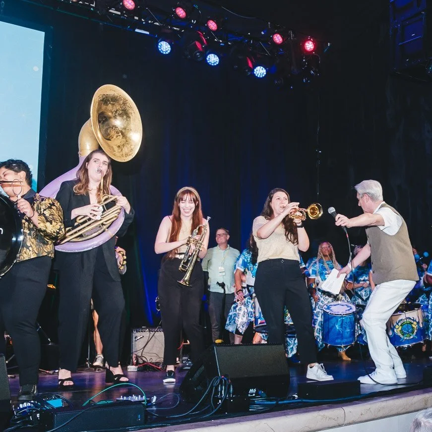 Performing with David Byrne