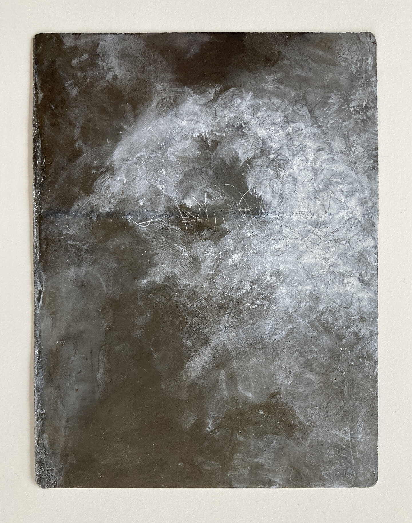 Gathering , 2020, hanging file paper, beeswax, acrylic, graphite, approximately 6 x 4”