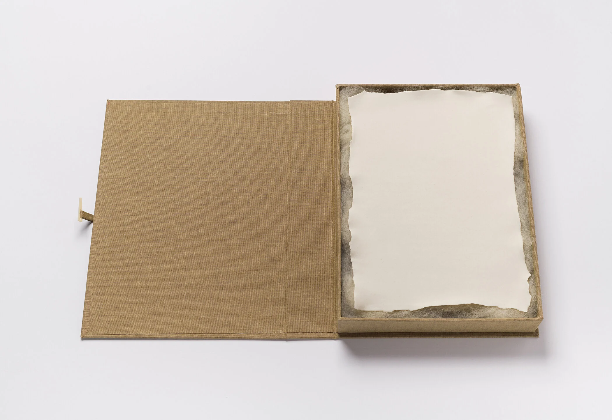   2021.08.01 (The Mystery) , 2021, custom-made box, wool, porcelain, light, open unlit view 