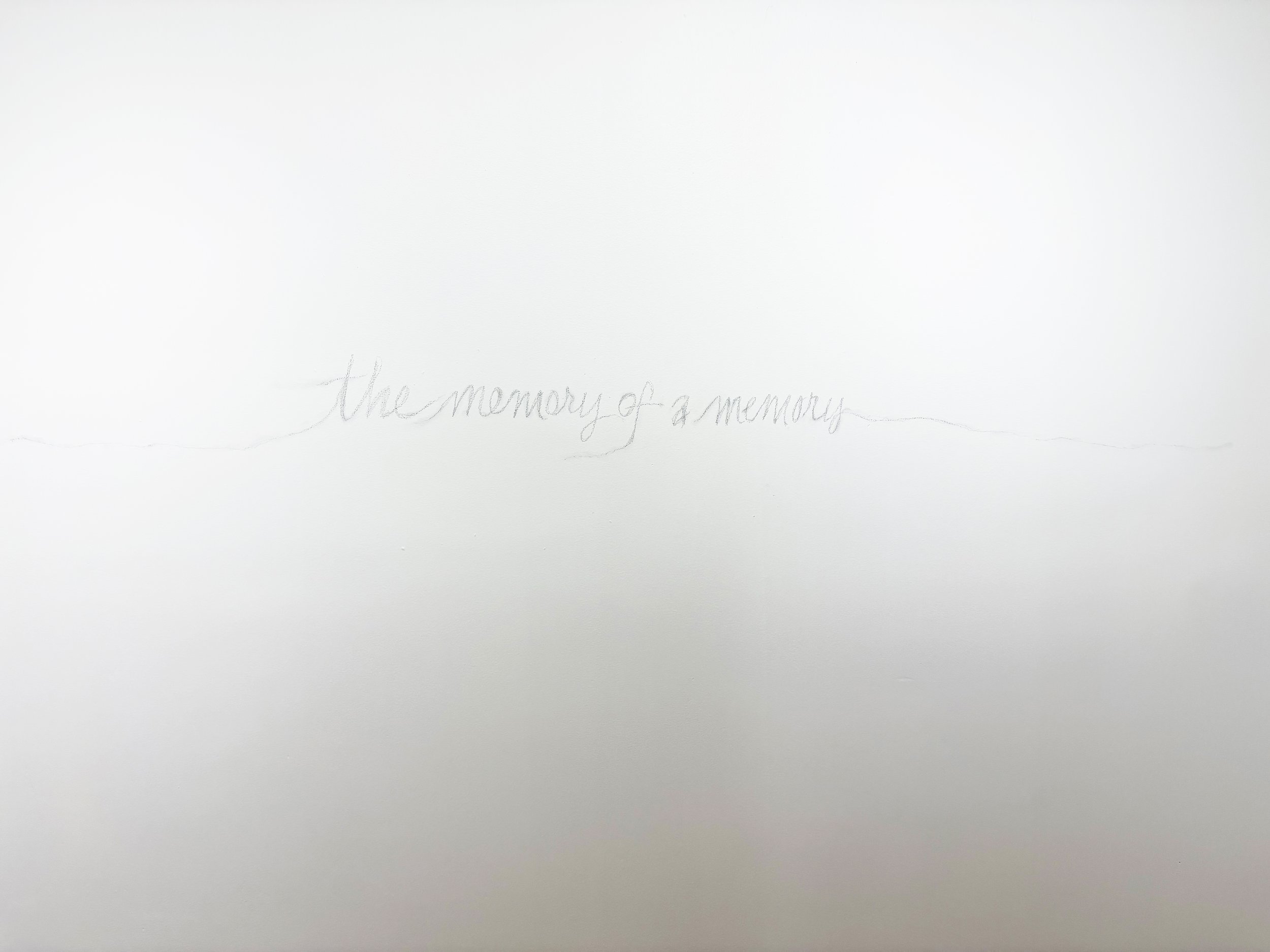   The Memory of a Memory , 2026, graphite on wallboard 
