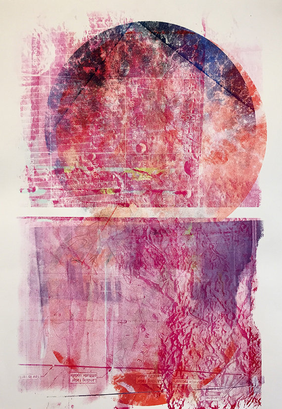 Marbled Moon, 30x22 inches, 2015.