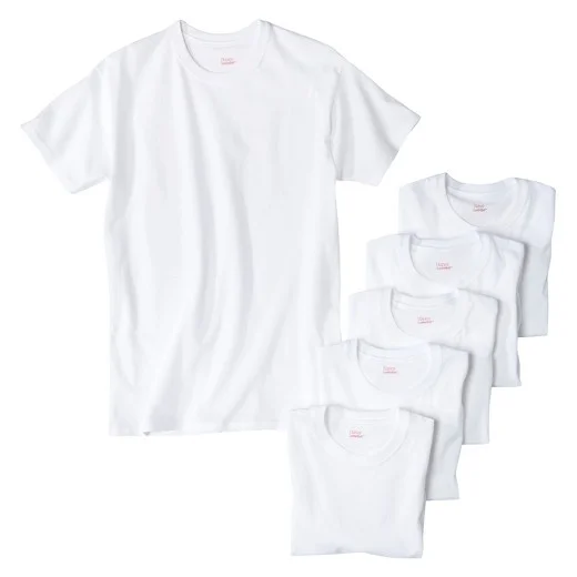 Hanes Men's Tagless White Tee (7-pack):$15 