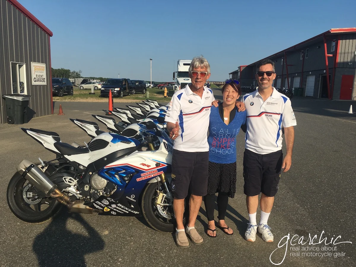 I Made a Code Sandwich! (Left to Right: Keith Code, Founder of California Superbike School - Me - Dylan Code, Son of the Founder of California Superbike School and Instructor)