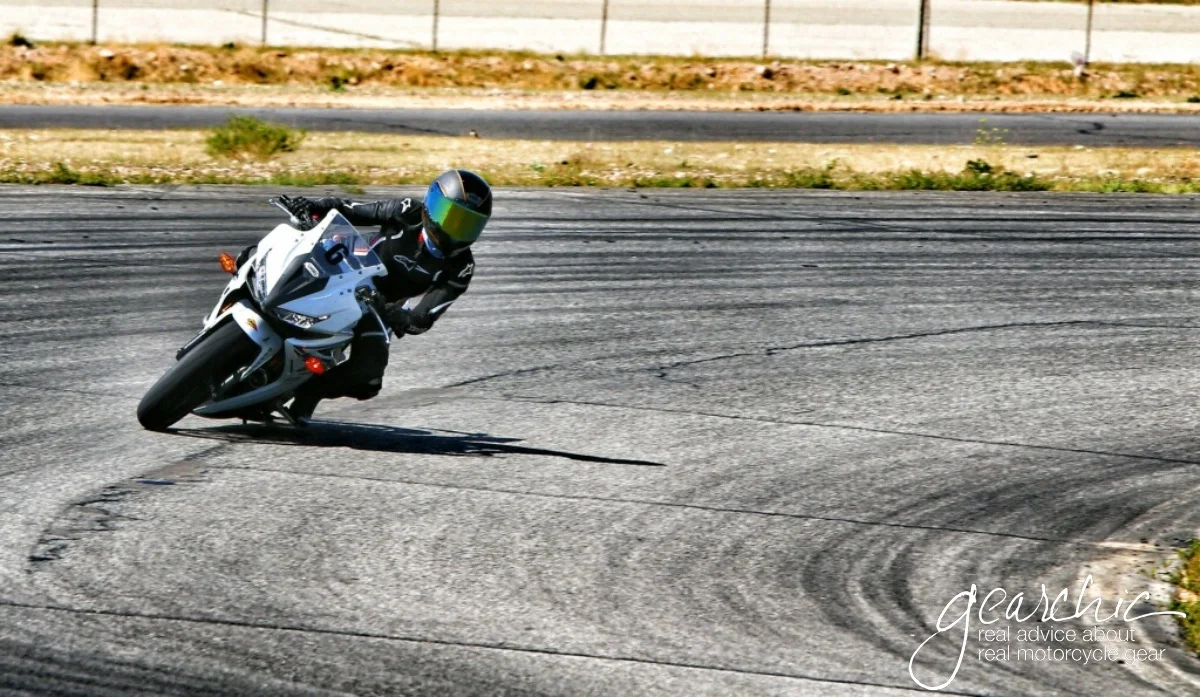 PSA: Never try to break in a new suit on the track. It kept me from wanting to lean forward most of the time, it was just so uncomfortable to do anything but sit up straight. :*( 