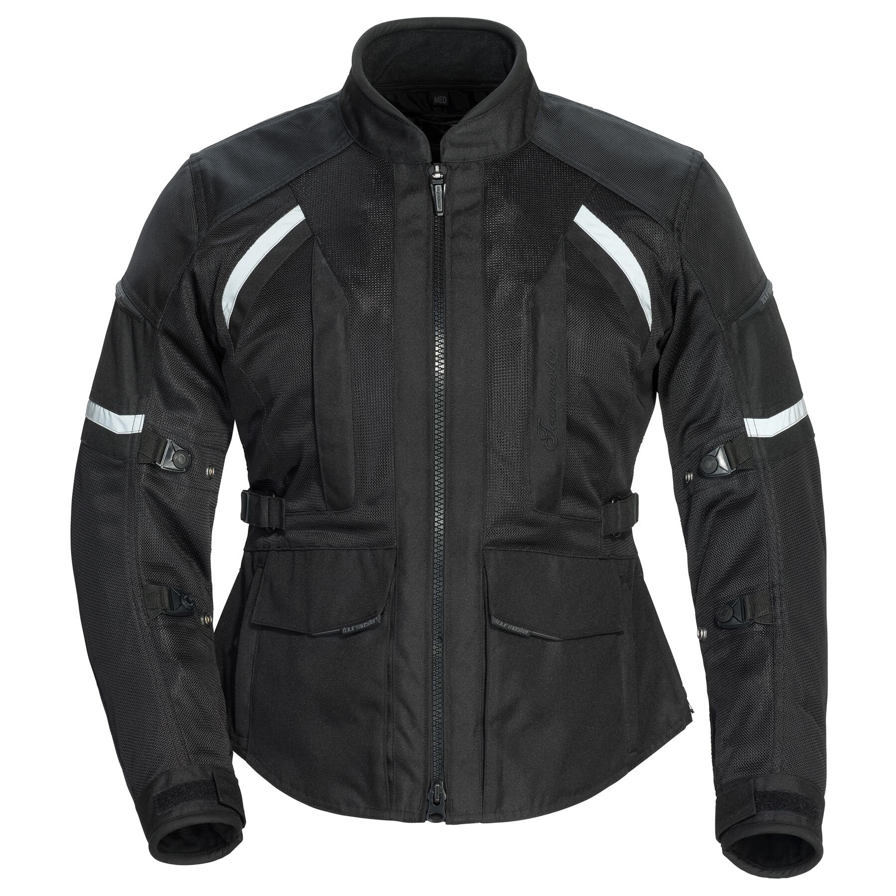 Tourmaster Sonora Air In addition to regular sizes, XS-XL, this is offered in Plus S-XL. I’ve had great luck with this jacket, and in a Plus XL I have been able to size a woman with a 51” chest and 50” waist. It’s one of my favorite go to’s in this category. It’s a summer weight, mesh jacket with removable liners for Summer/Spring/Fall riding. This one has a nice long cut, (see the big square pockets) in the front and the back. The Plus sizes are ideal if you are less than 5’5” or so and don’t want to size up because the sleeves and length will be too long. For example, you’re 5’3”, with a 50” Chest, 48” Waist and “46.5 Hips; you’ll fit a Plus SM. Because essentially this size will be much larger to accommodate your bust/waist size without having to size up up up to XL.