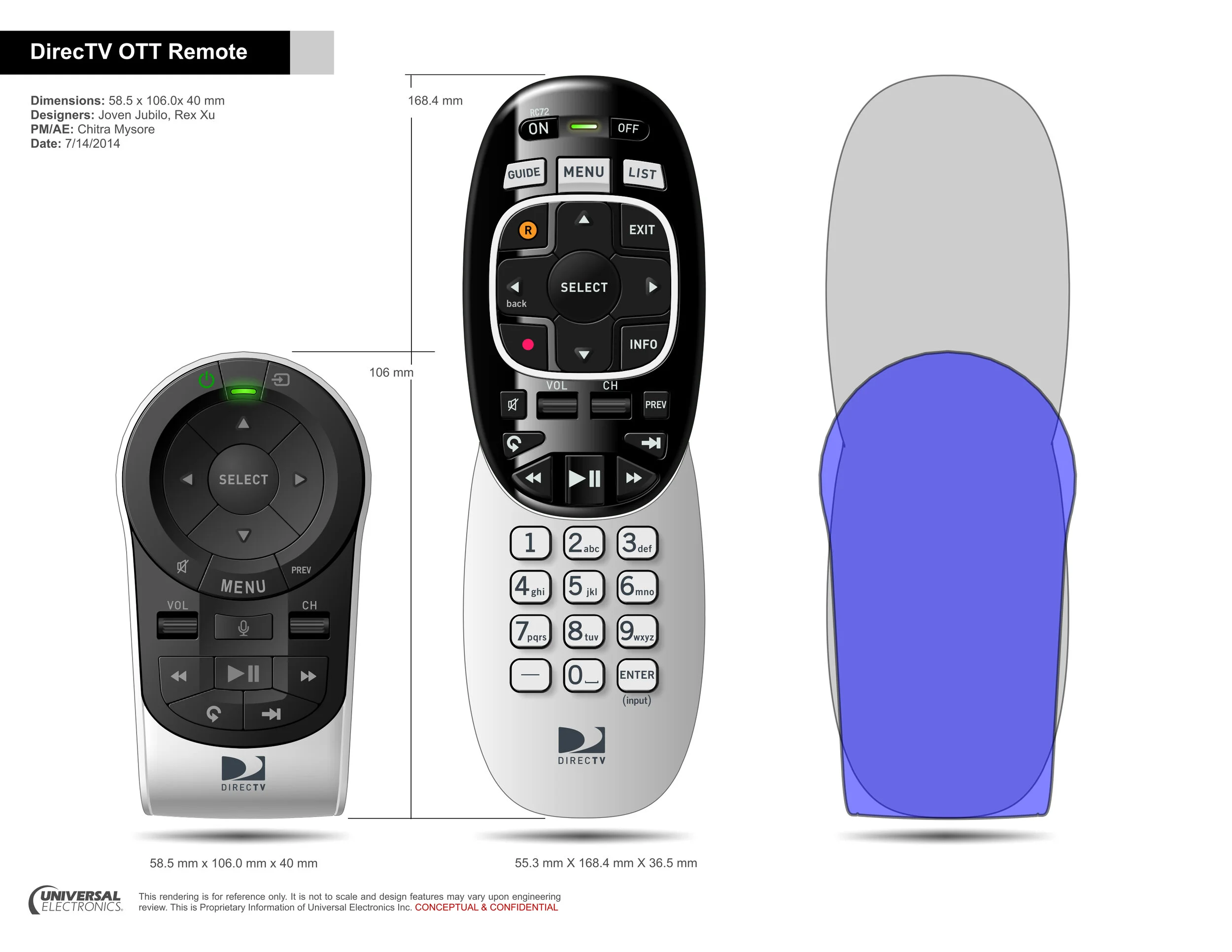 Final Design compared to Genie Remote