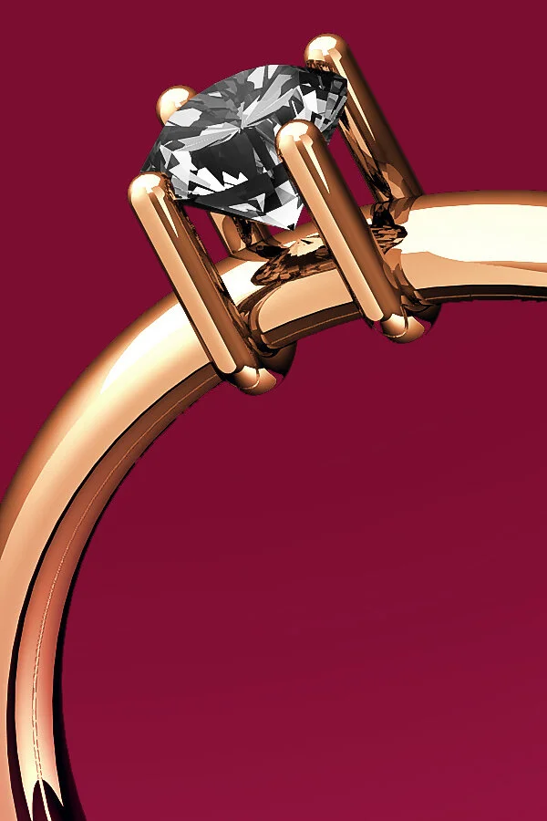 Colored in Rendering.  Top Photo: Real Diamond composited in.