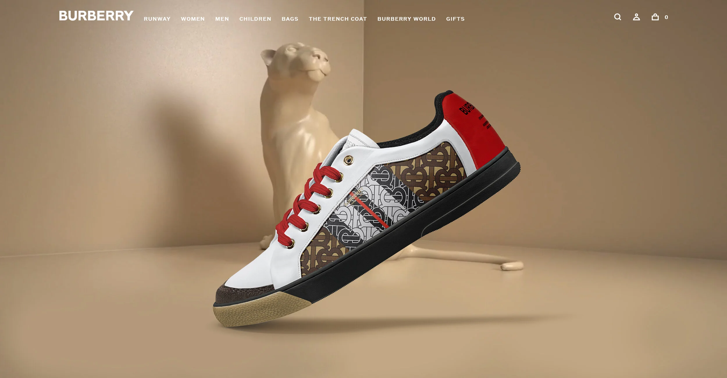 Monogram Stripe E Sneaker Design on existing Burberry webpage
