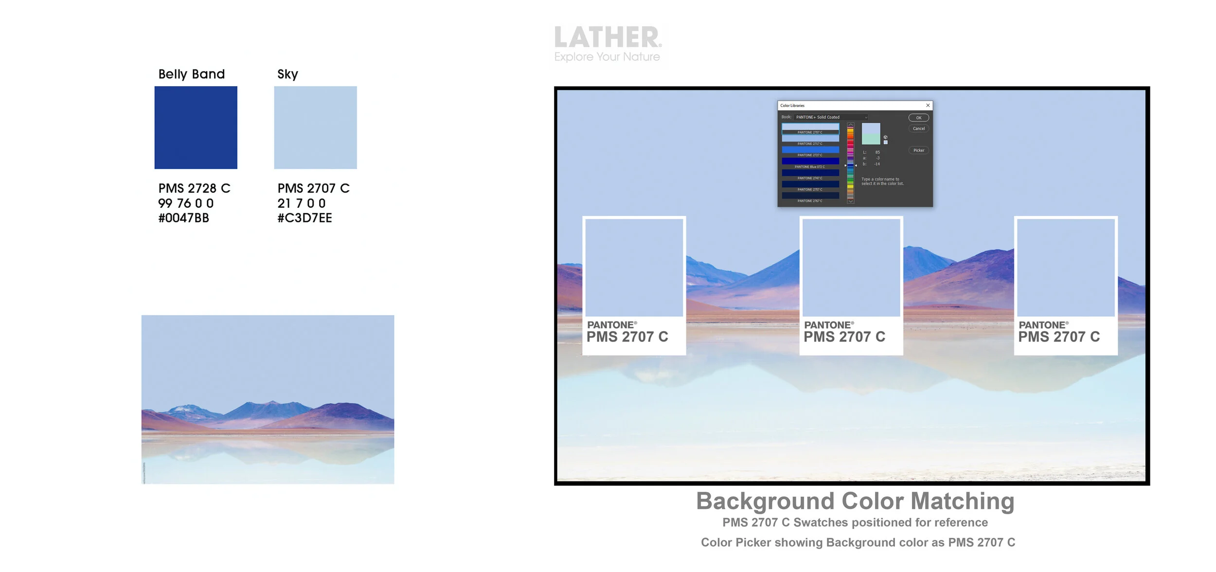 Above &amp; Below: Double Checking Matching PMS Colors to screen and print.