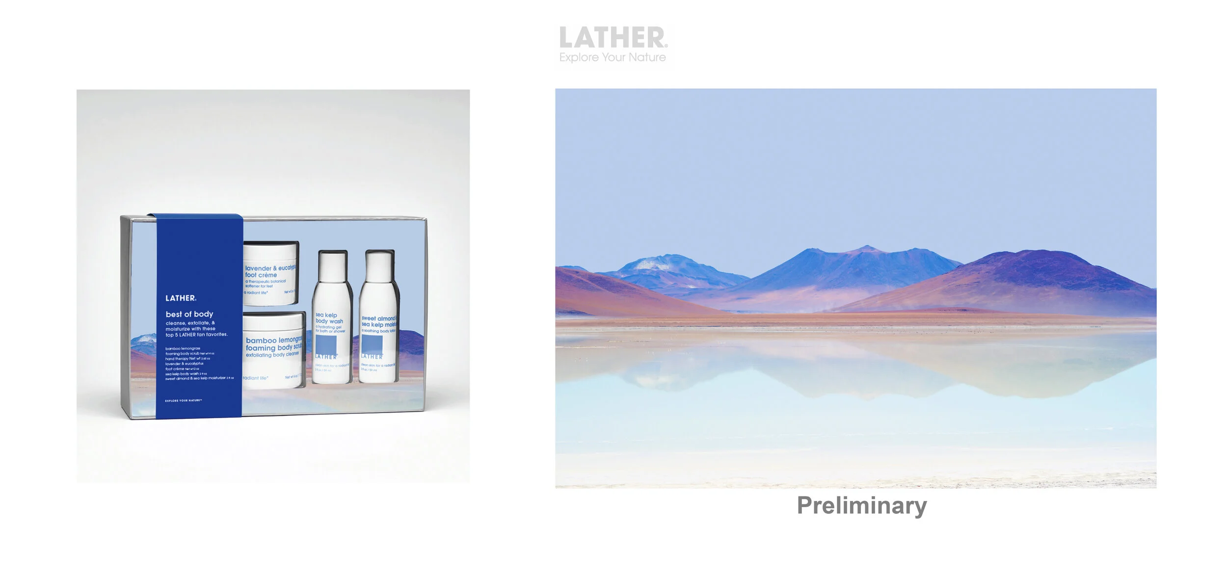 Above &amp; Below: Task to Edit Original Image and have Background Color to match approved Color for various products.  Panton Matching System 2707 C