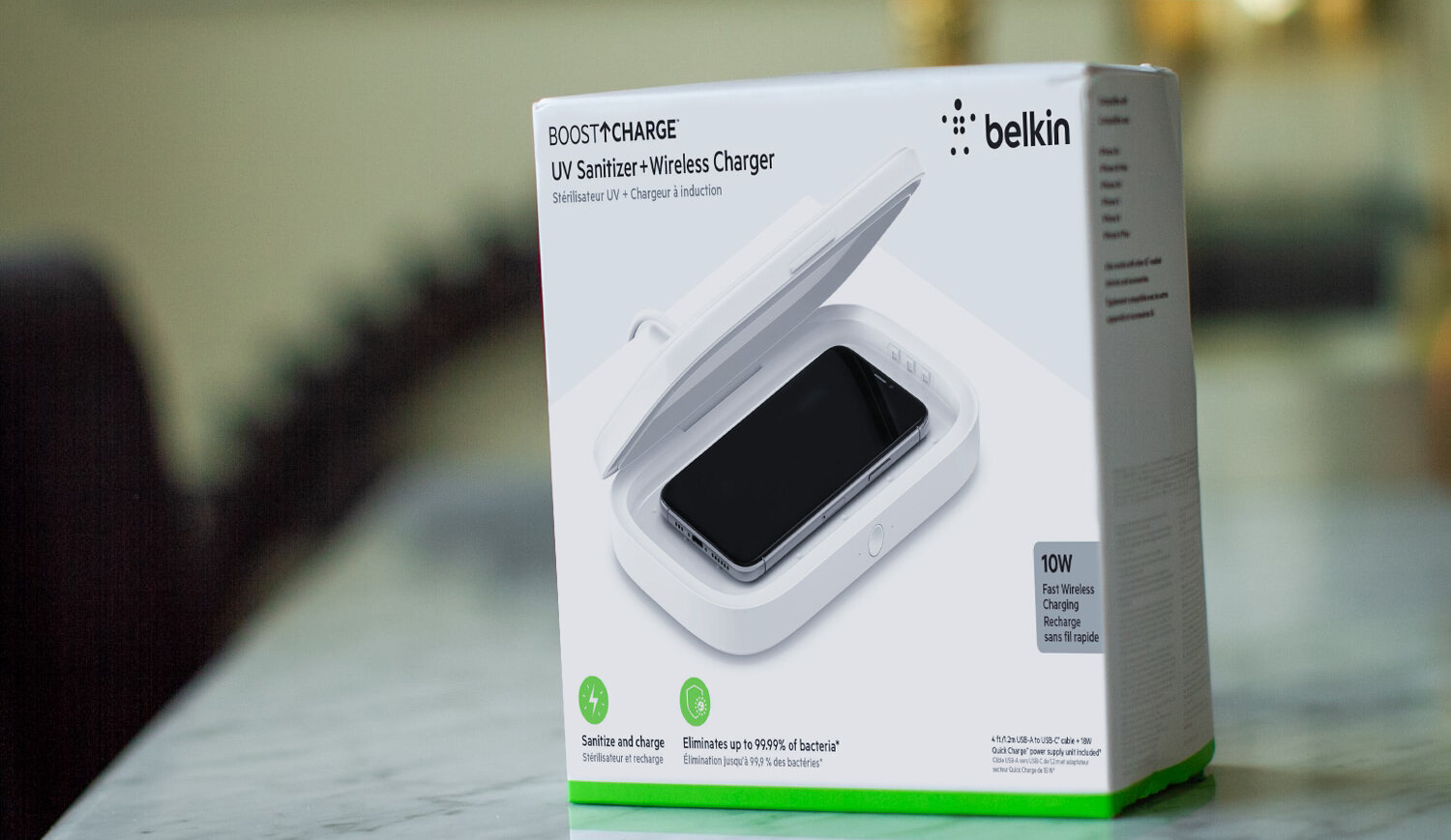 Sample UV Product rendering on Square Box.