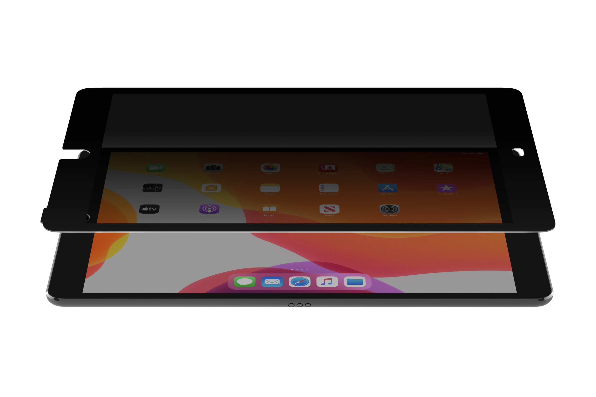 Final Renderings with Privacy Screen Protectors Photoshop Rendered over iPad. Screen Protector created by Pen tool and depth was added by different mask movements.