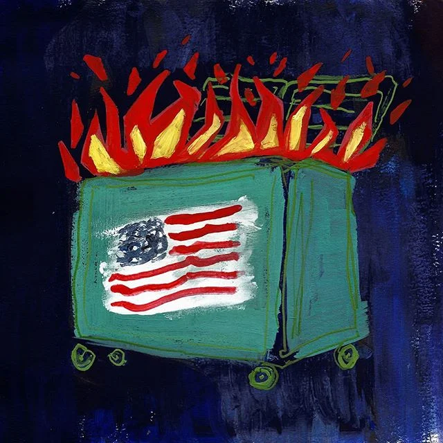 Here's a post-grad homework assignment for @scottbakal. &quot;God Bless This Mess&quot;
.
.
.
#dumpsterfire #2016 #illustration