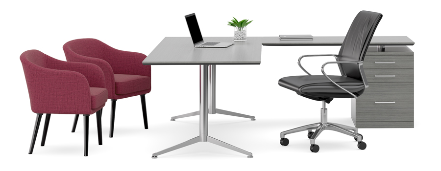 Oslo Executive Desk with Return and Return End Pedestal