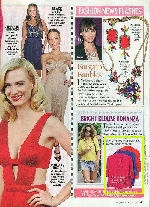 US Magazine Rihanna in Chelsea Flower crop roll top