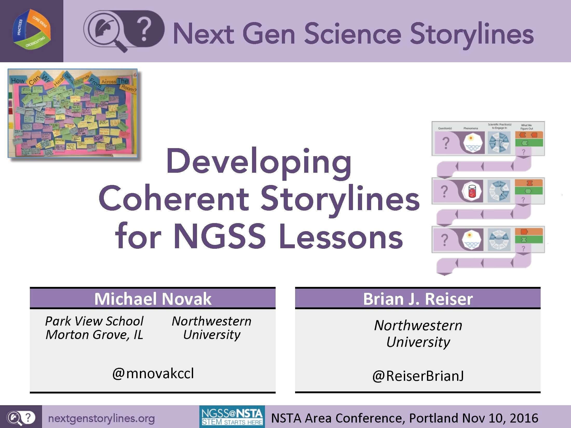 Developing Coherent Storylines for NGSS Lessons