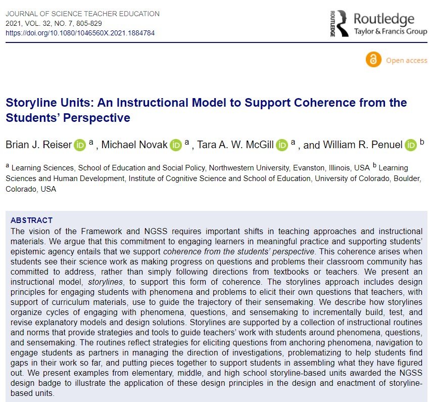 Storyline Units: An Instructional Model to Support Coherence from the Students’ Perspective