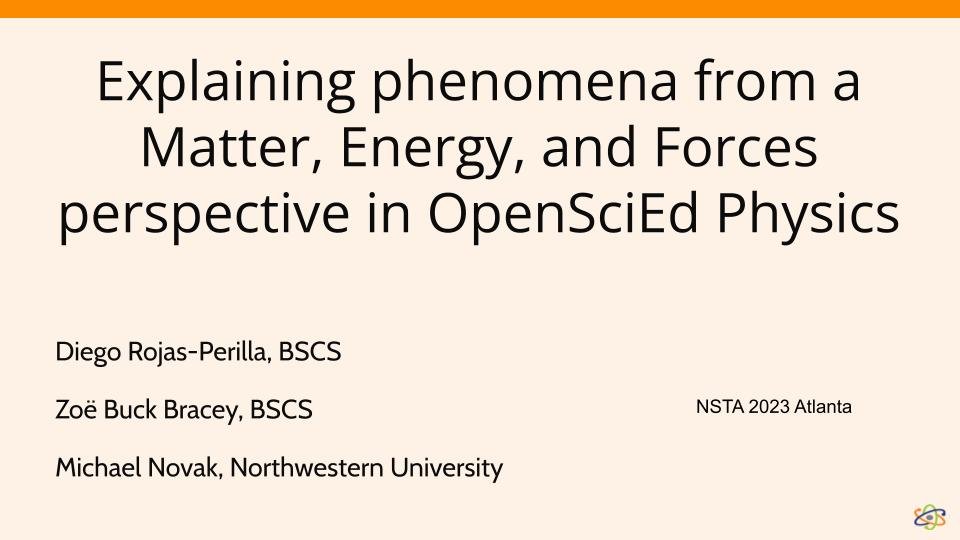 Explaining phenomena from a Matter, Energy, and Forces perspective in OpenSciEd Physics