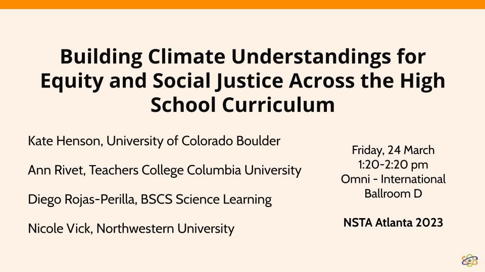 Building Climate Understandings for Equity and Social Justice Across the High School Curriculum