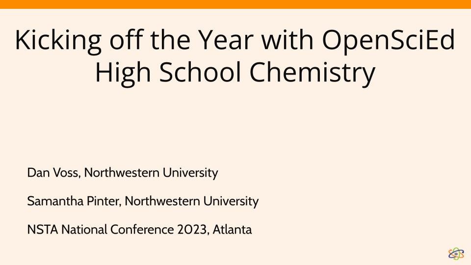 Kicking off the Year with OpenSciEd High School Chemistry