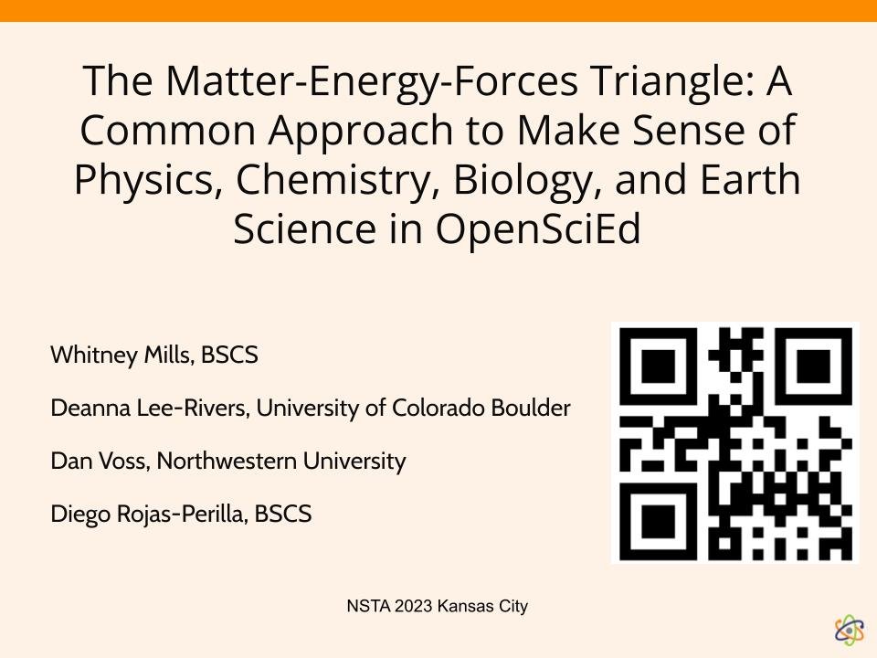 The Matter-Energy-Forces Triangle: A Common Approach to Make Sense of Physics, Chemistry, Biology, and Earth Science in OpenSciEd