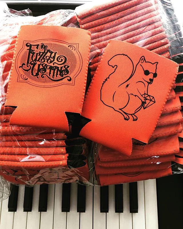 We got koozie&rsquo;s! 🍻 🐿 &bull;
&bull;
#thefuzzyustins #koozie #sandiegomusicians #acousticmusic #grateful