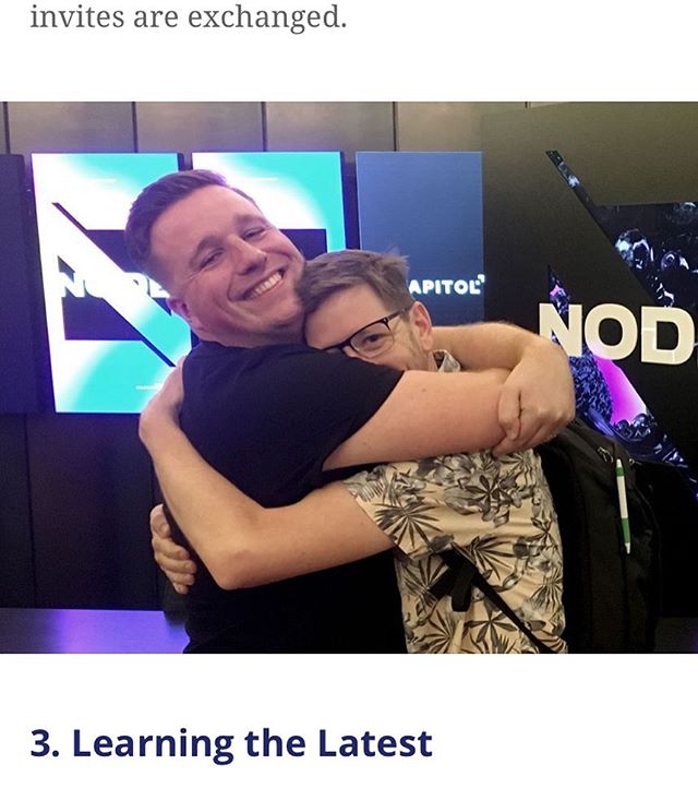 Article up on school of motion now about #node2019 worth it just for this pic of me and @jasonpoley and a brief comment from me about his talk.
#bromance #motionmates