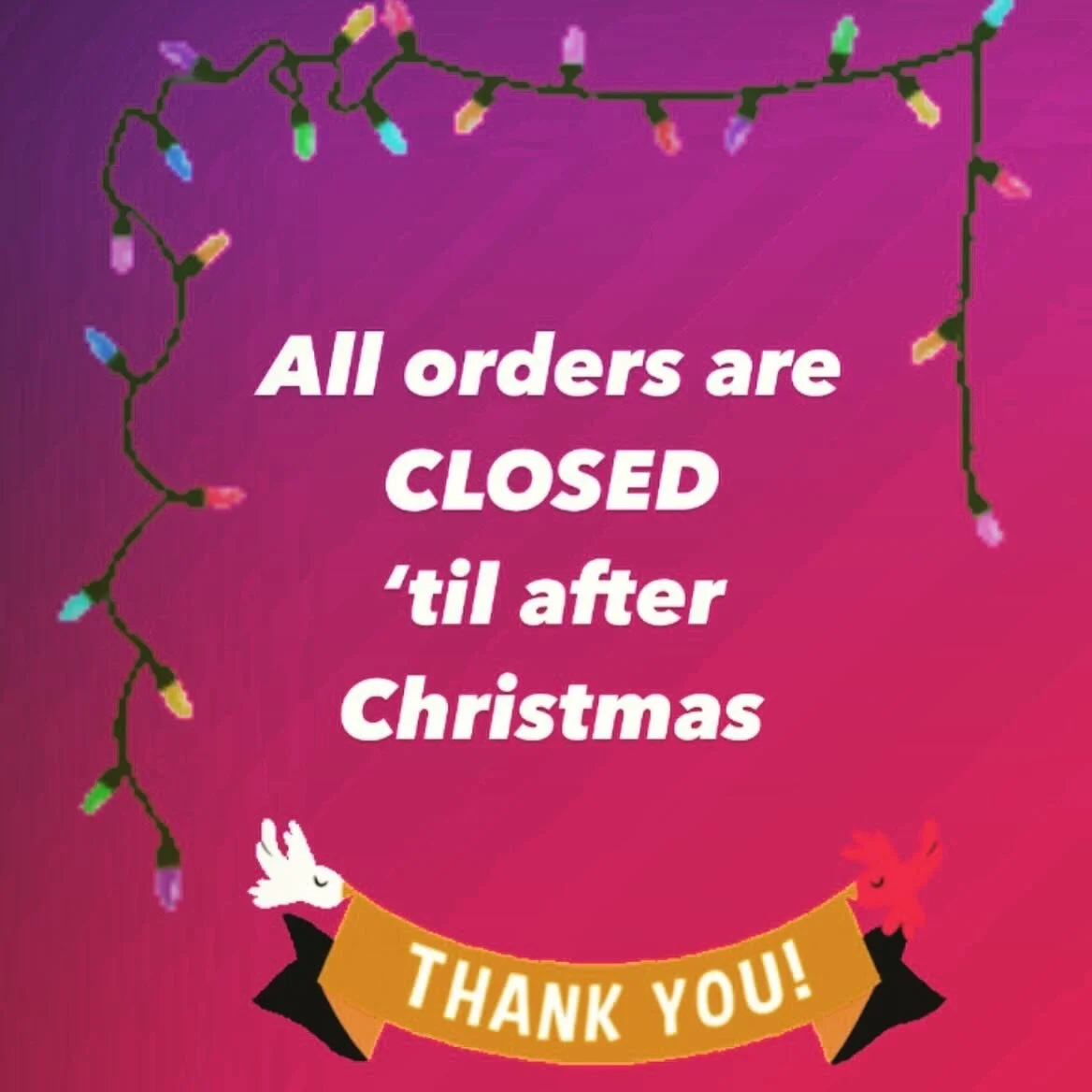 #thankyou 
We will have lots of treats for U to come by the shop, stop in + pick up.
Happy Holidays �?��?⛄�?�?��?