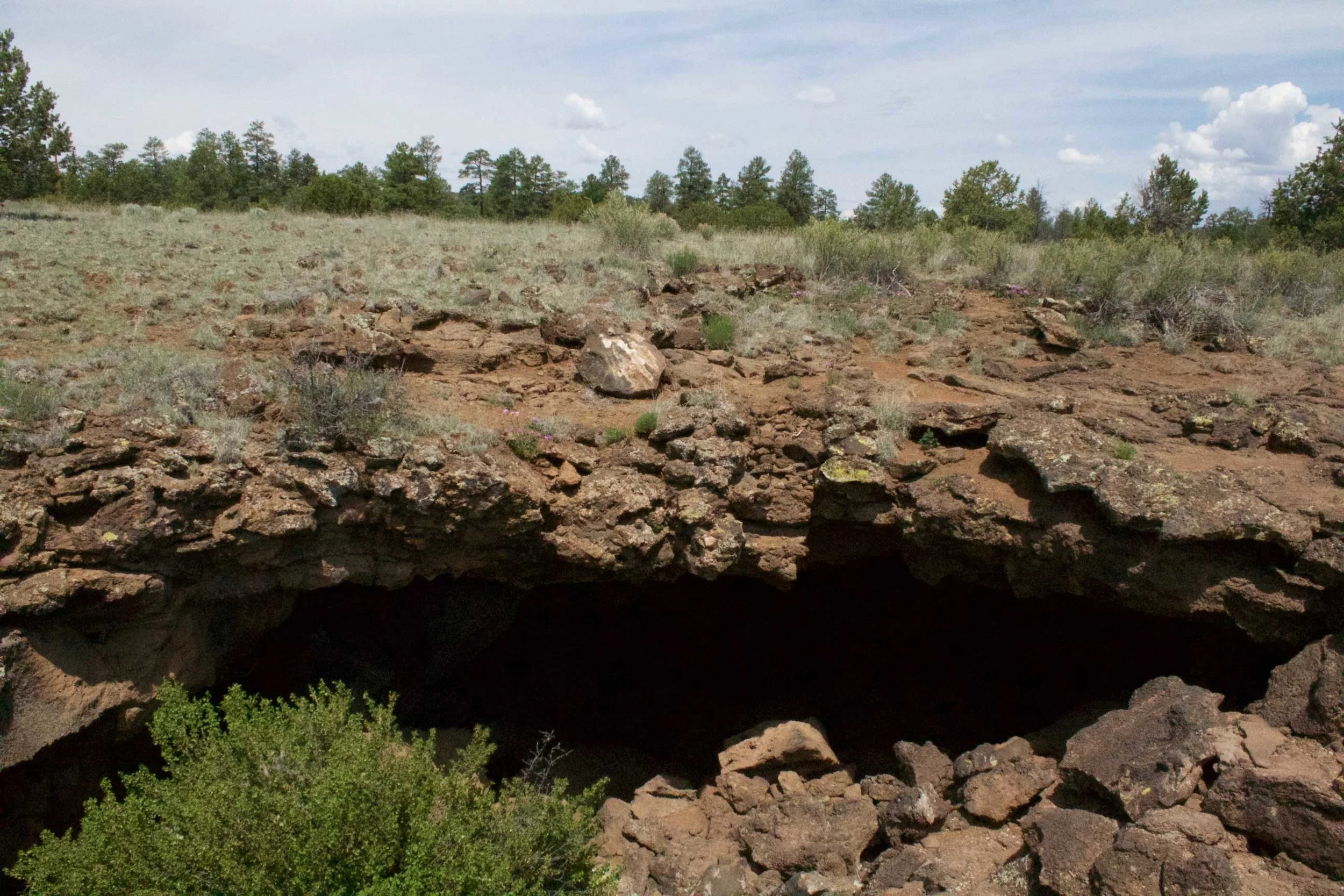 Cave open for exploration at El Malpais National Monument, photo by Derek Wright.