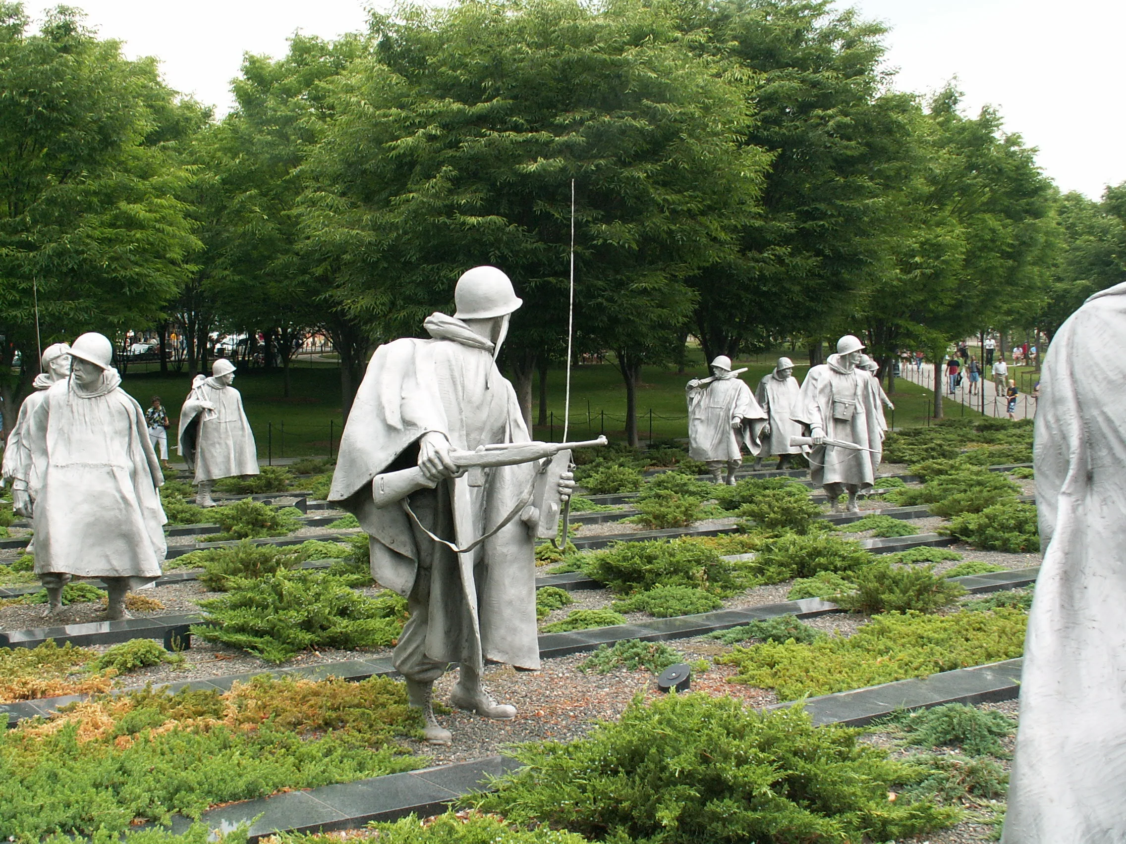 The statue portion of the Korean War Veterans Memorial, photo by Bob Wright.