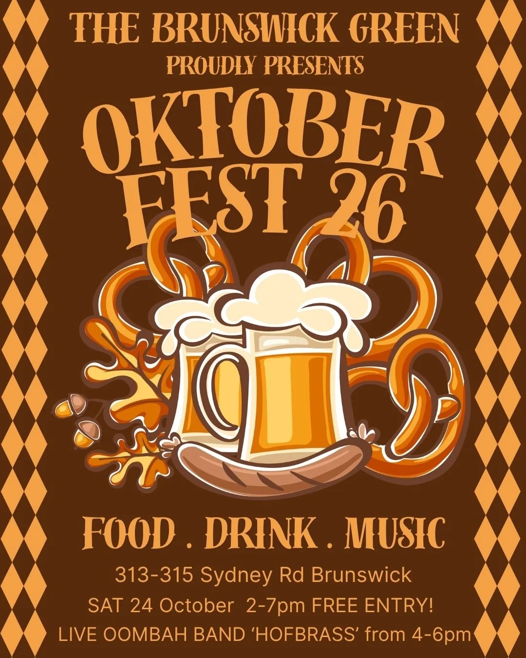 BIERGARTEN: The Brunswick Greens annual OKTOBERFEST with HOFBRASS Oompah Band  